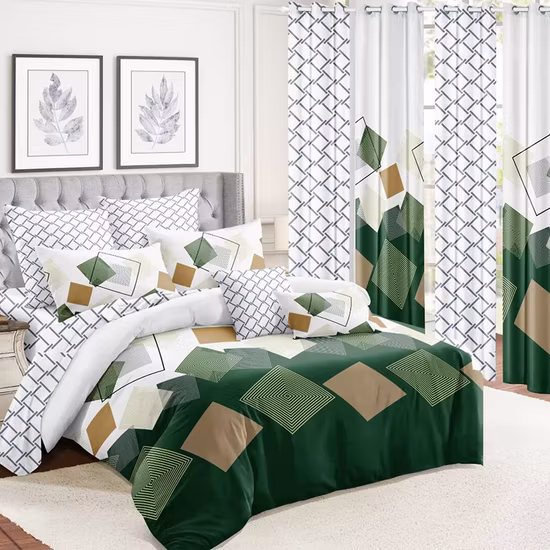 Colcha con estampado floral azul