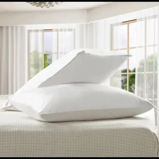 Almohada rellena de plumas de pato 100% algodón para dormir bien de alta calidad